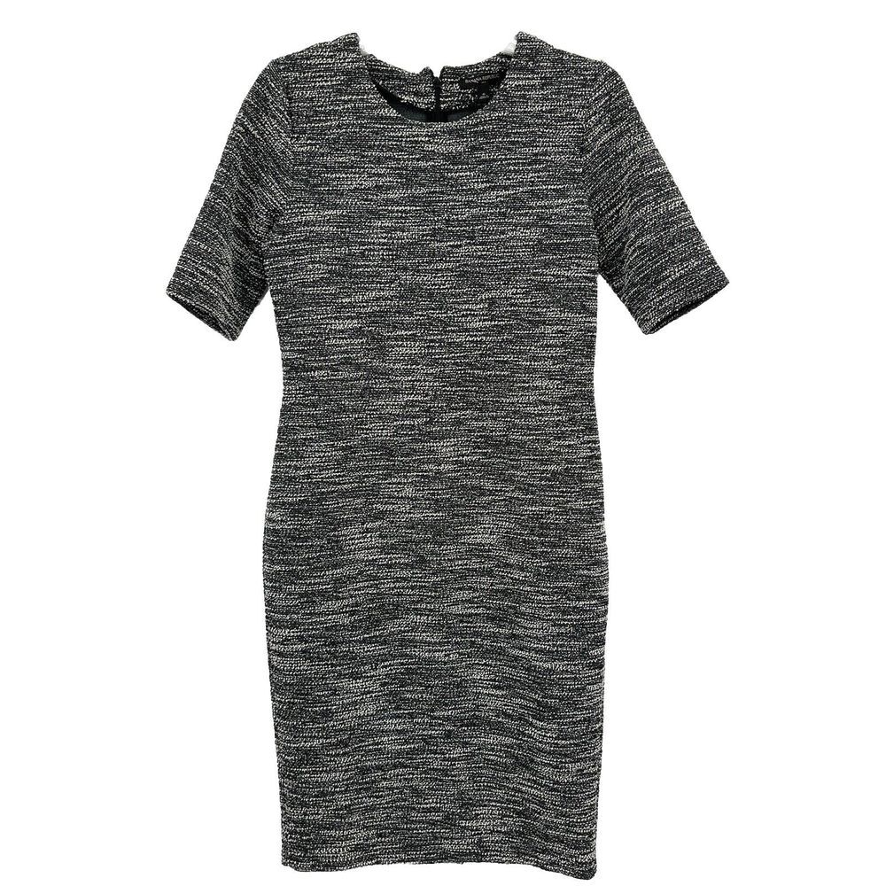 Banana‎ Republic Dress Womens 6 Black Tweed Ladies Casual Long Black White Gray